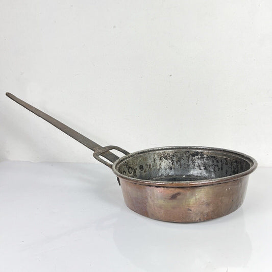 Antica Pentola in rame padella tegame teglia rotonda stagnata piatto casseruola Categoria  altro