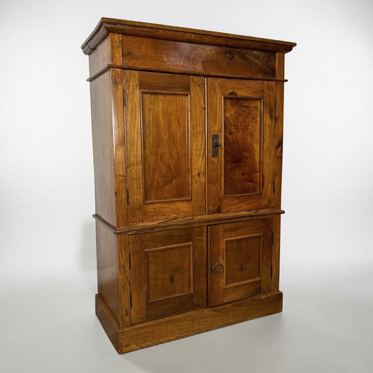 Antica Piccola Libreria Credenza in legno di noce Mobile Credenzina Madia Categoria  Vetrine