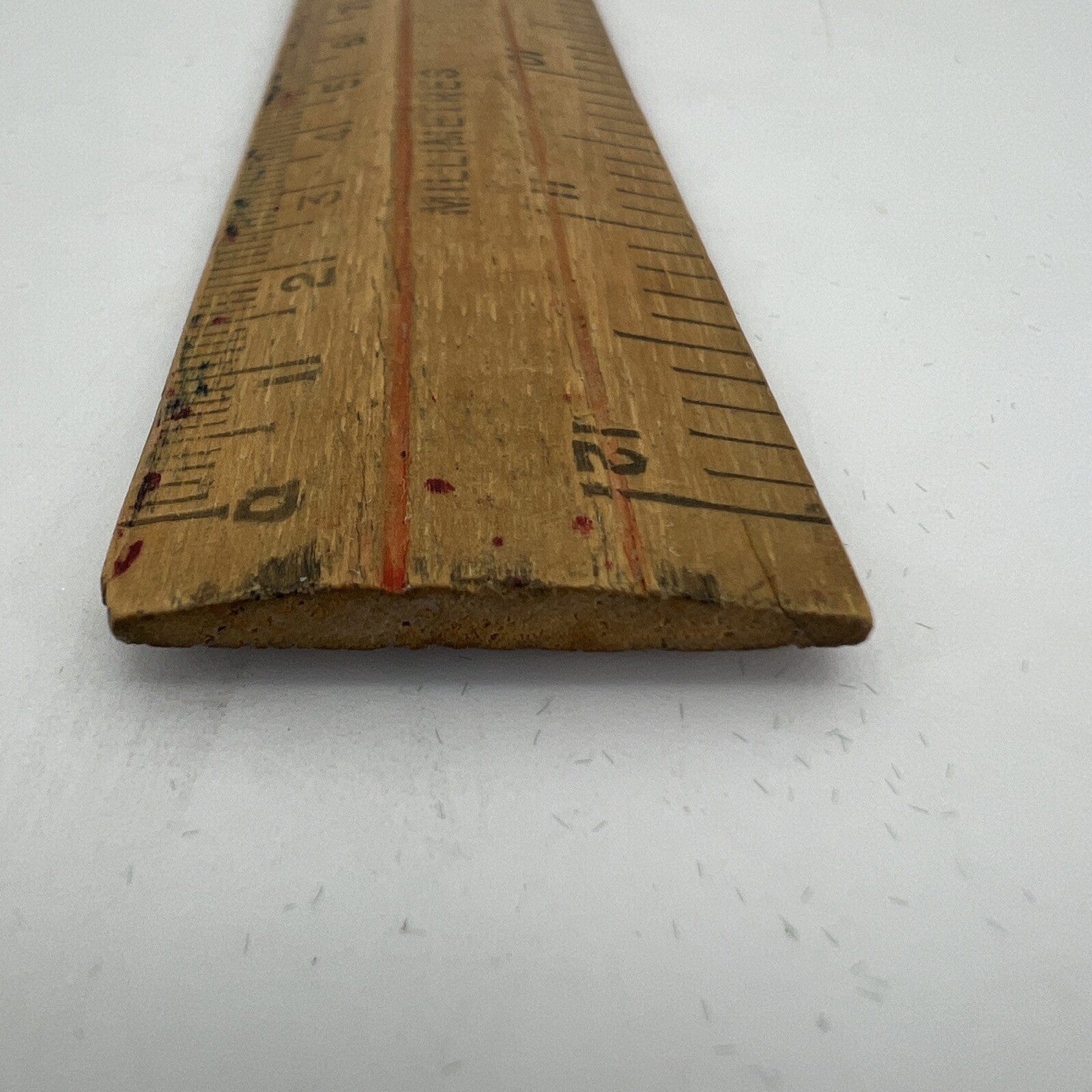 Antica riga righello inglese vintage in legno da scrivania per disegno Anni '60 Categoria  Attrezzi e Strumenti