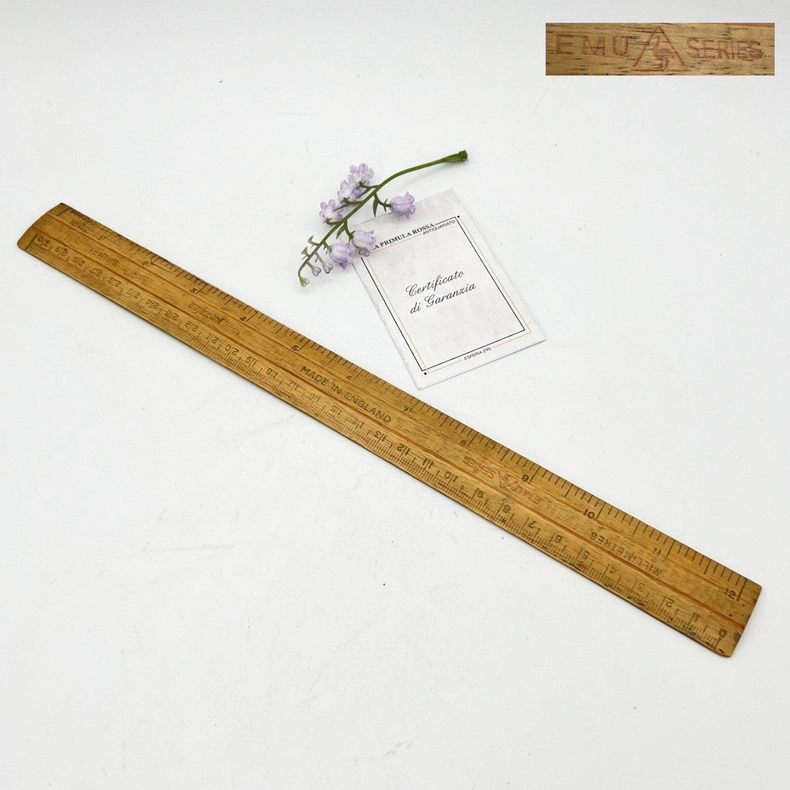 Antica riga righello inglese vintage in legno da scrivania per disegno Anni '60 Categoria  Attrezzi e Strumenti