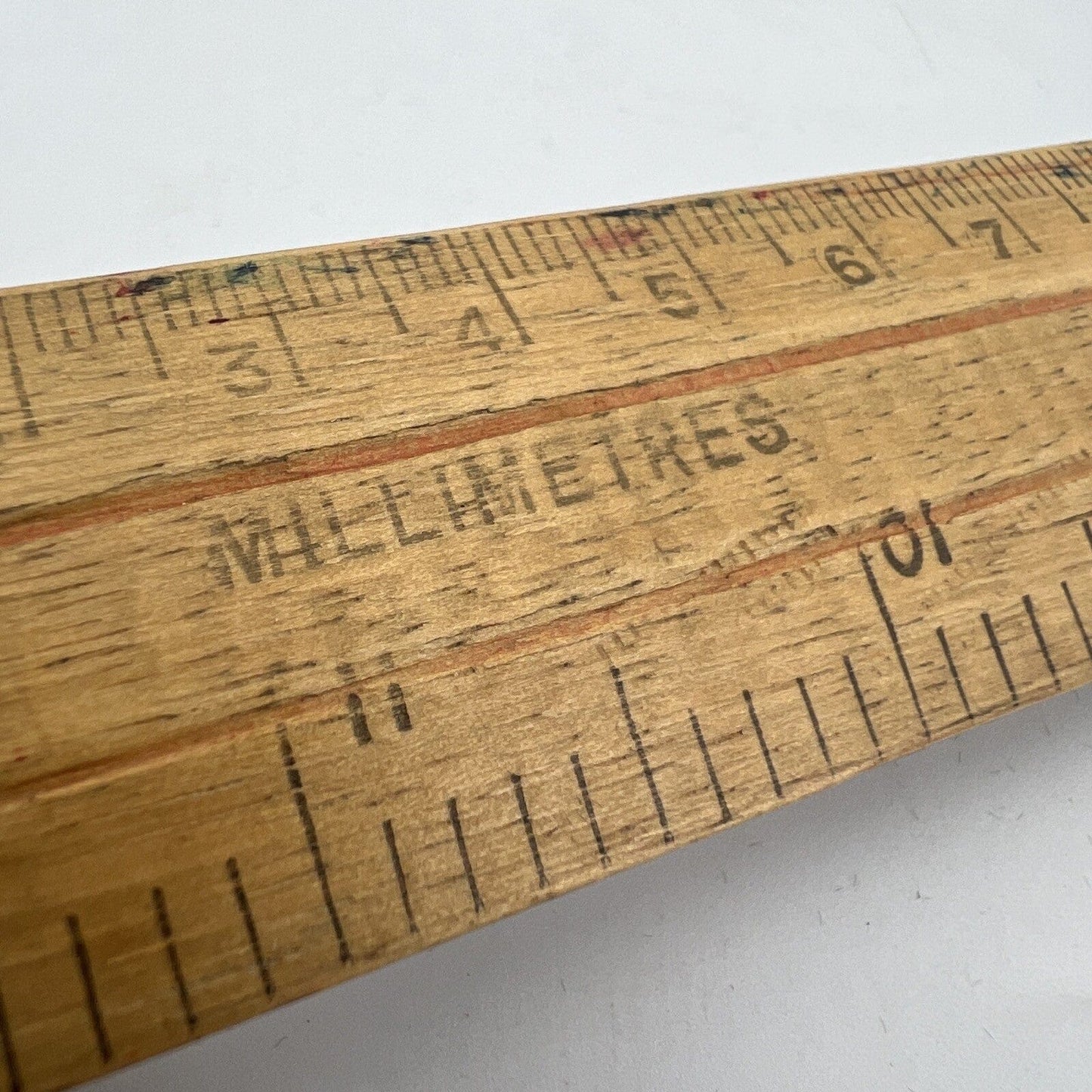 Antica riga righello inglese vintage in legno da scrivania per disegno Anni '60 Categoria  Attrezzi e Strumenti