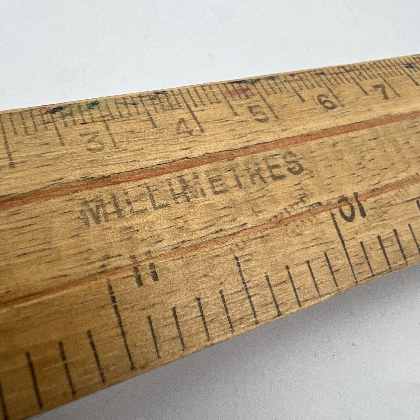 Antica riga righello inglese vintage in legno da scrivania per disegno Anni '60 Categoria  Attrezzi e Strumenti