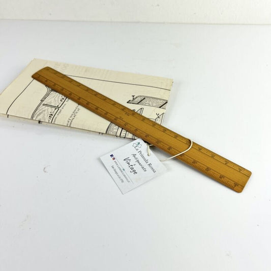 Antica riga righello inglese vintage in legno da scrivania per disegno epoca 900 Categoria  Attrezzi e Strumenti