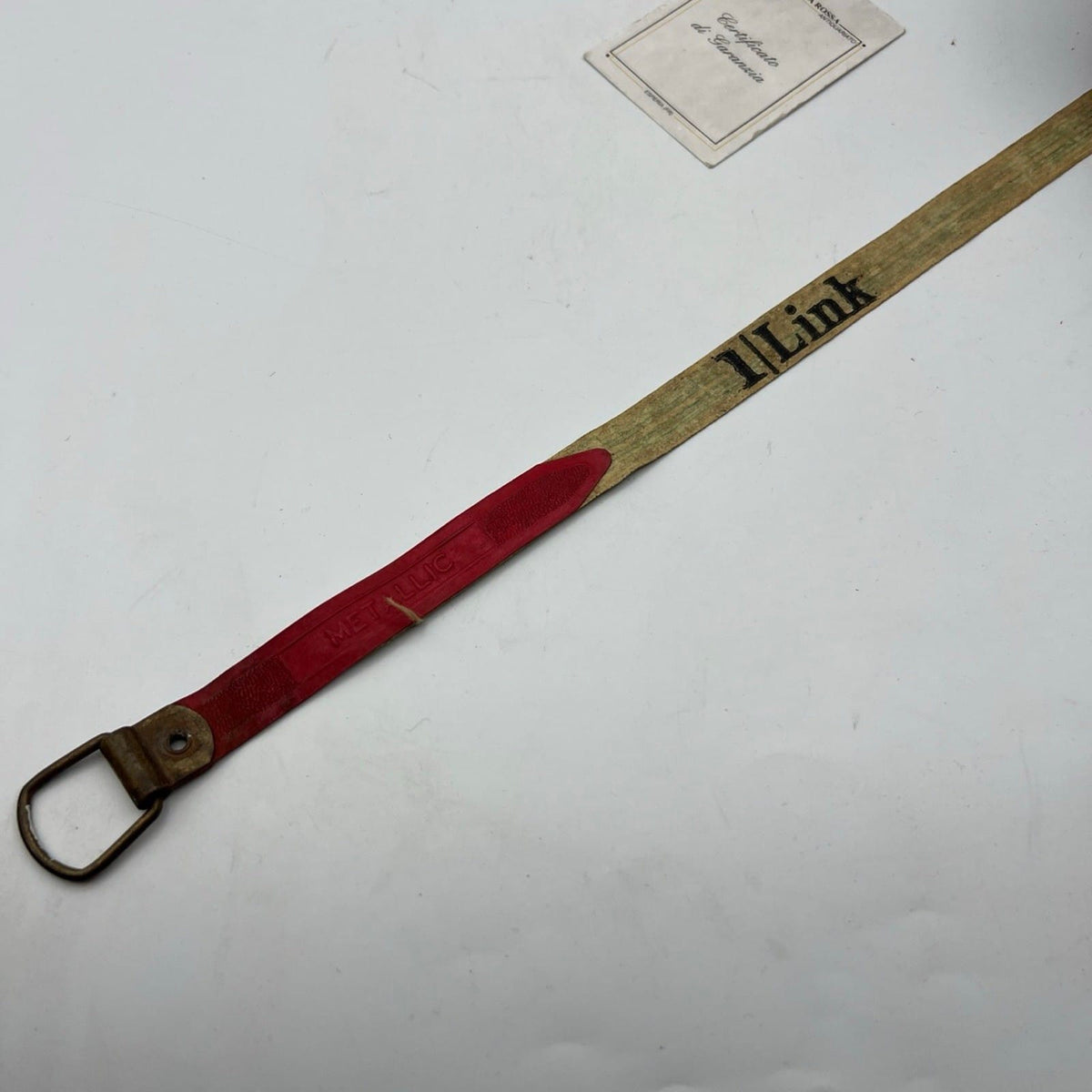 Antica Rullina metrica in pelle nastro metro avvolgibile a rotella Inglese 1960 Categoria  Attrezzi e Strumenti