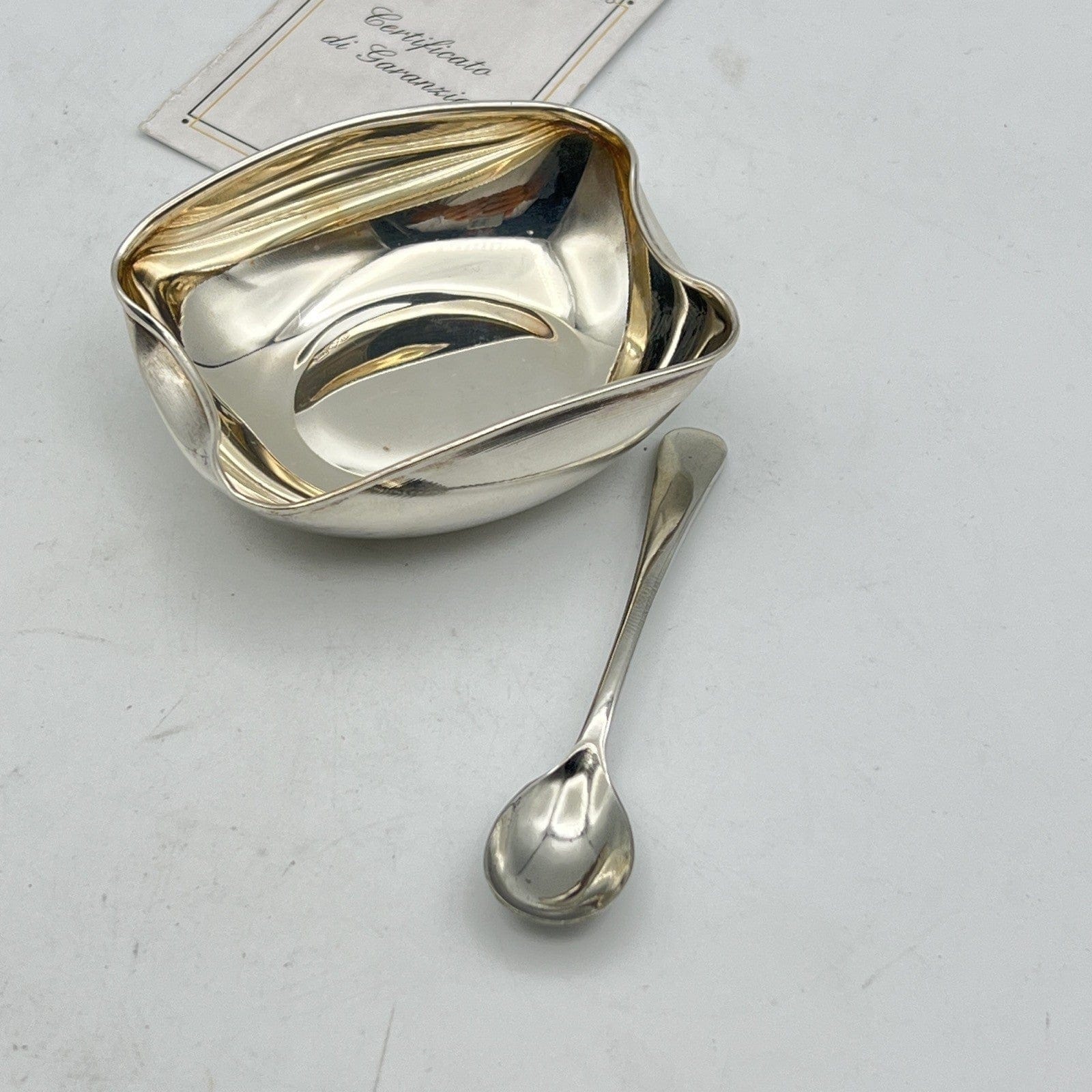 Antica Saliera in argento massiccio silver 800 ciotolina da tavola Vintage Categoria  Silver plated sheffield style