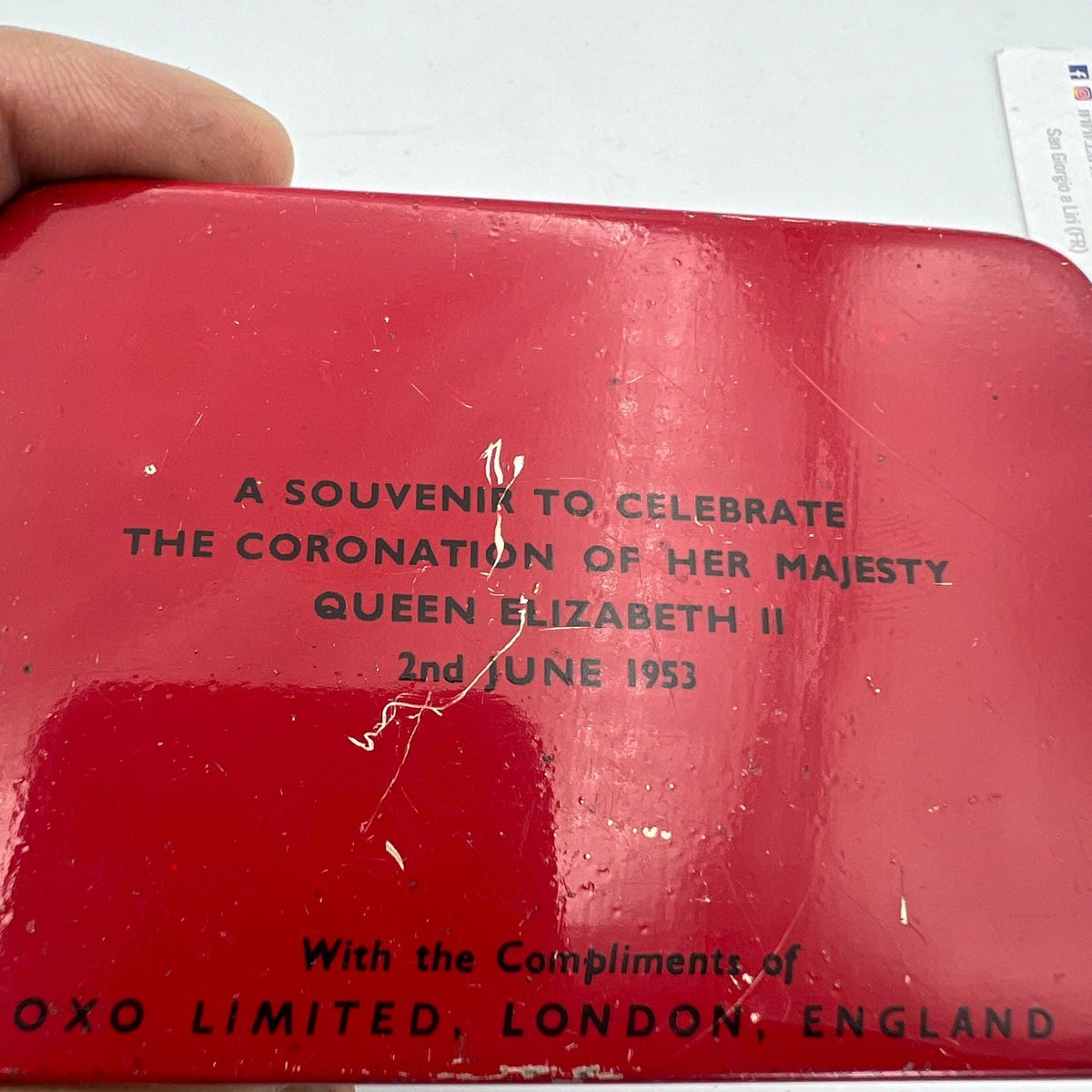 Antica Scatola in latta inglese incoronazione Regina Elisabetta II 1953 Reale 50 Categoria  Collezionismo:Collezioni diverse:Scatole di latta