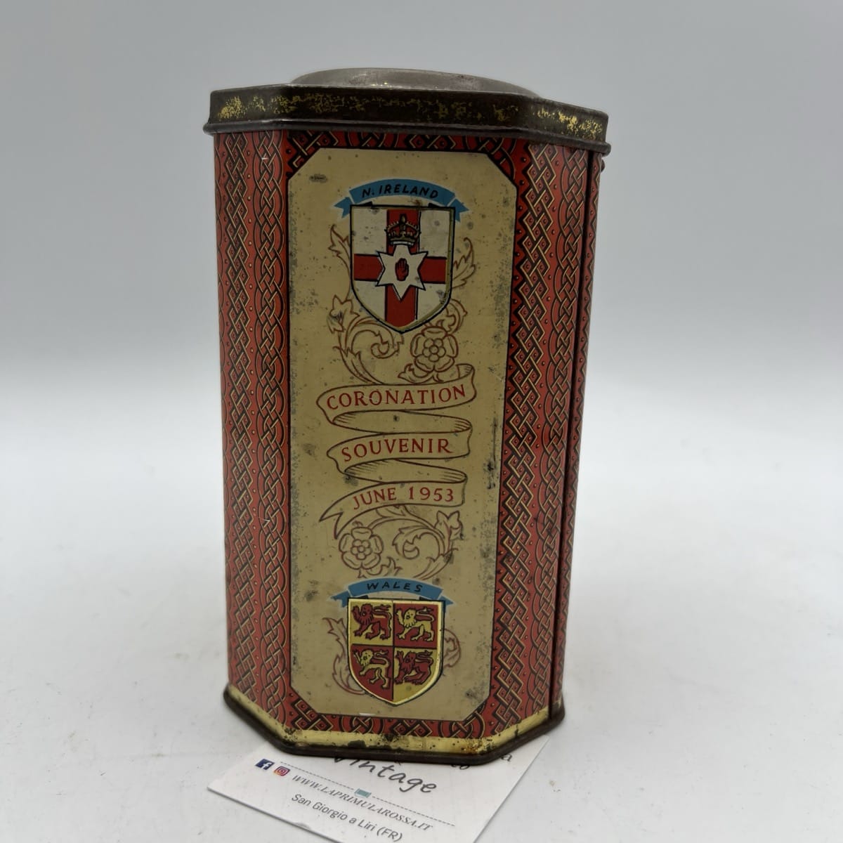 Antica Scatola in latta inglese incoronazione Regina Elisabetta II 1953 Reale di Categoria  Collezionismo:Collezioni diverse:Scatole di latta