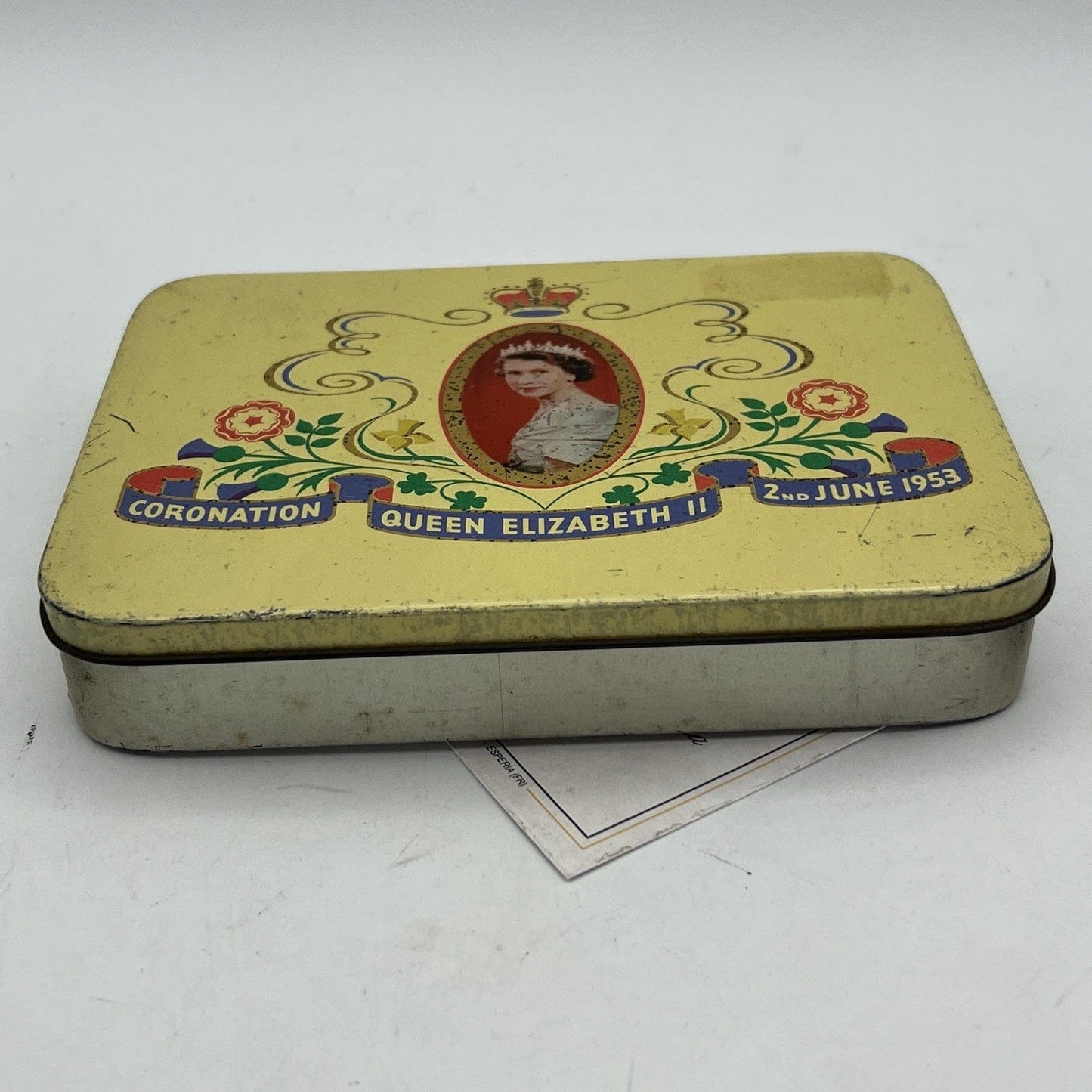 Antica Scatola in latta inglese incoronazione Regina Elisabetta II 1953 Reale XX Categoria  Collezionismo:Collezioni diverse:Scatole di latta