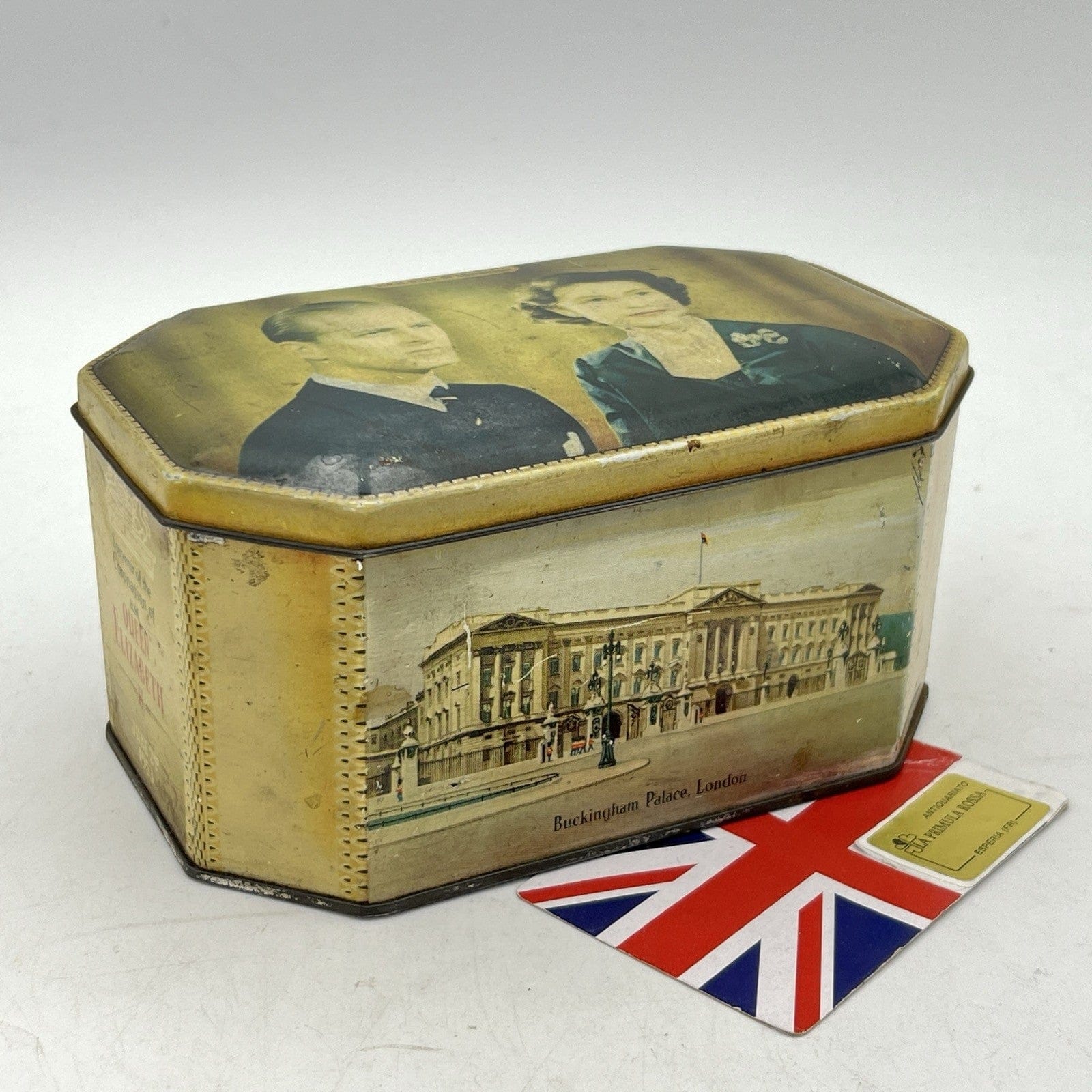 Antica Scatola in latta inglese incoronazione Regina Elisabetta II 1953 Reale XX Categoria  Collezionismo:Collezioni diverse:Scatole di latta