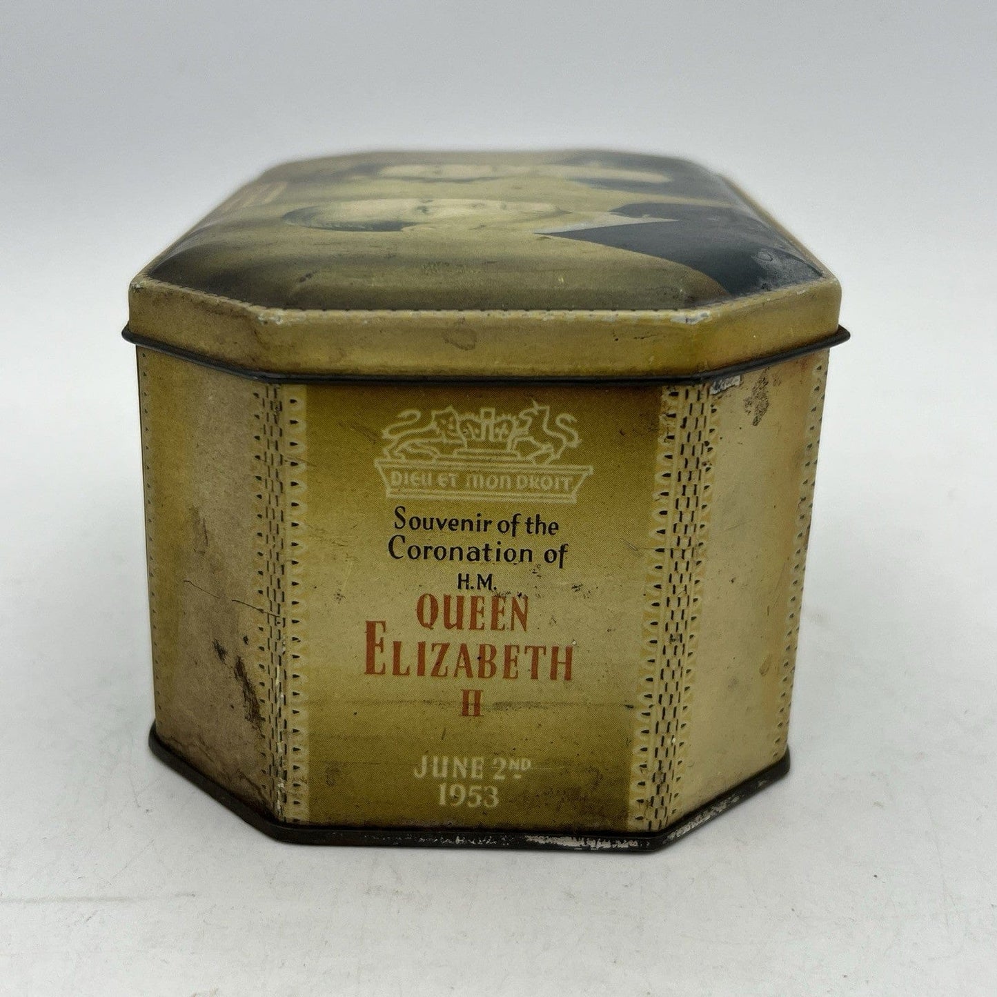 Antica Scatola in latta inglese incoronazione Regina Elisabetta II 1953 Reale XX Categoria  Collezionismo:Collezioni diverse:Scatole di latta
