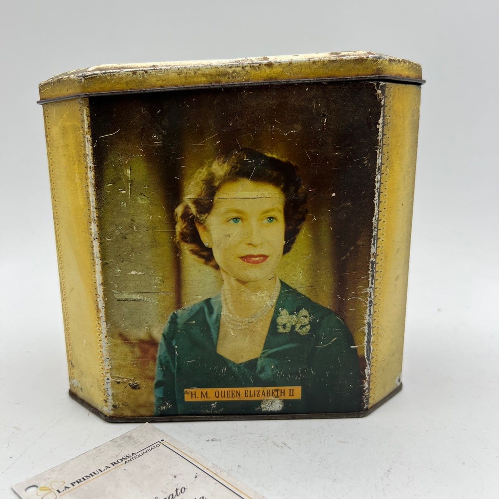 Antica Scatola in latta inglese l'incoronazione Regina Elisabetta II 1953 Reale Categoria  Collezionismo:Collezioni diverse:Scatole di latta