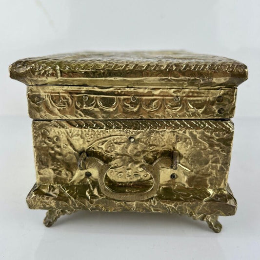Antica Scatola in legno ottone Cofanetto vintage Portagioie Inglese contenitore Categoria  Ottone