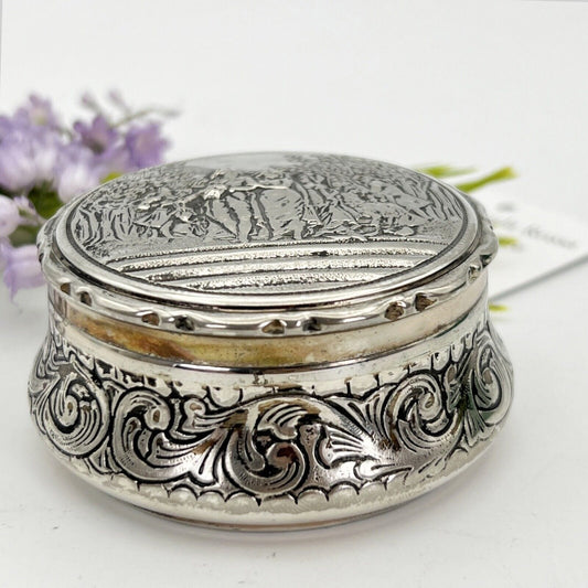 Antica Scatola portagioie in Argento silver plated contenitore Cesellato anni 50 Categoria  Sheffield & Argento