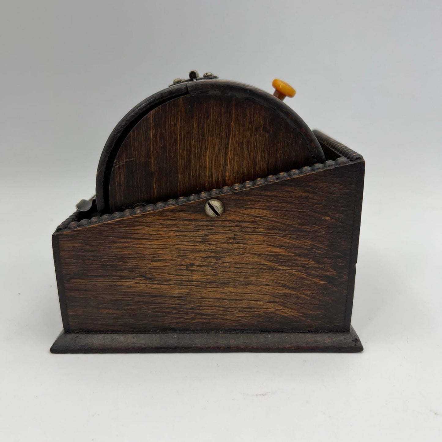 Antica Scatola Portasigarette Inglese Girevole da tavolo in legno Bauletto 1930 Categoria  Scatole in legno