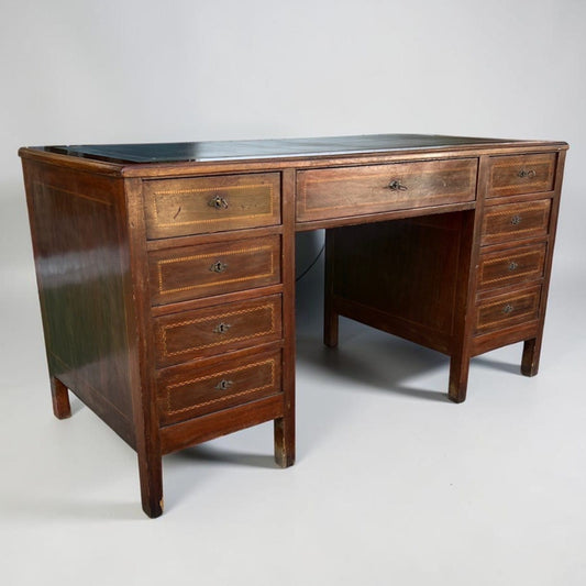 Antica Scrivania Scrittoio di Antiquariato da ufficio epoca 900 con piano pelle Categoria  Scrittoi & Ribalte