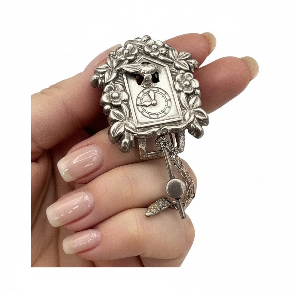 Antica Spilla da collezione Vintage Pegasus Orologio a Cucu Fermaglio Coro Categoria  Bigiotteria & Accessori