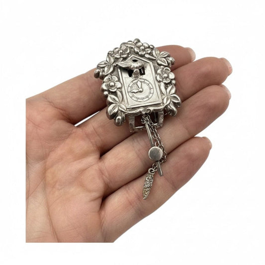 Antica Spilla da collezione Vintage Pegasus Orologio a Cucu Fermaglio Coro Categoria  Bigiotteria & Accessori