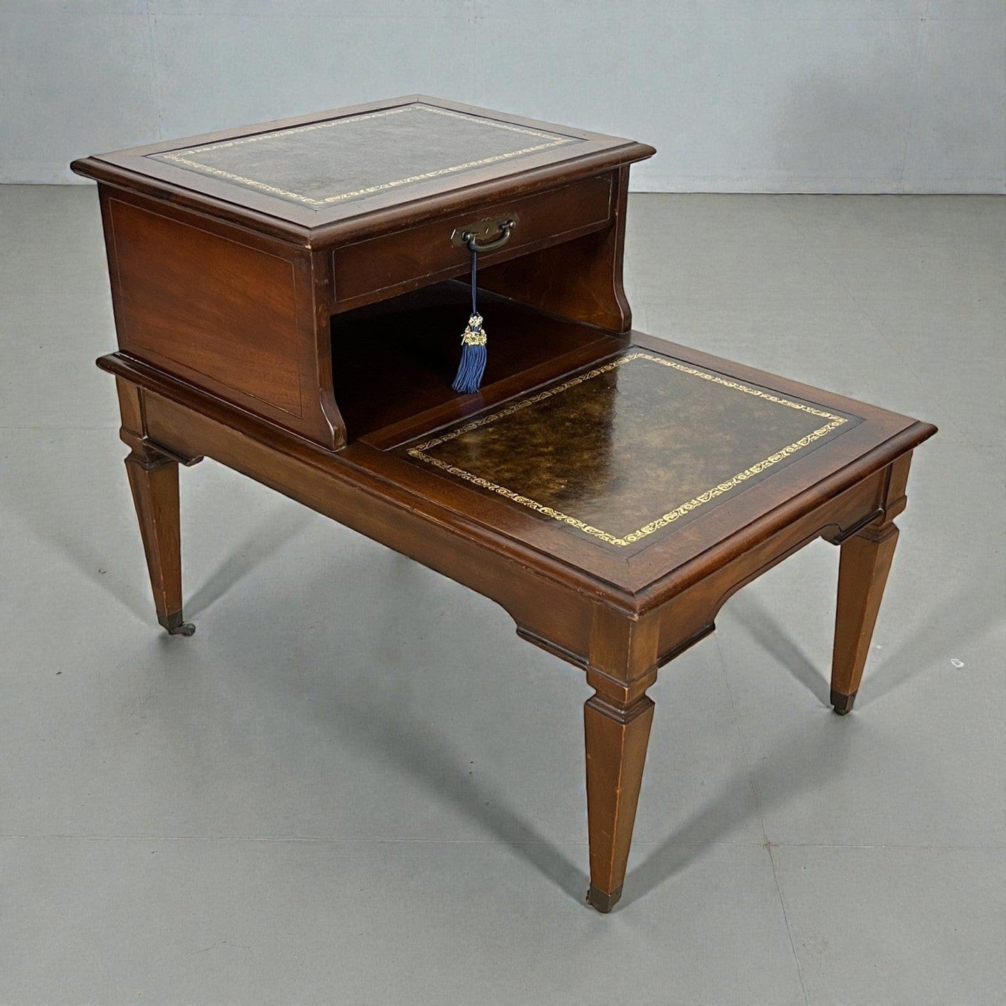 Antica tavolino da Salotto stile Scaletta biblioteca libreria scala legno pelle Categoria  Sgabelli - Pouf - Poggiapiedi