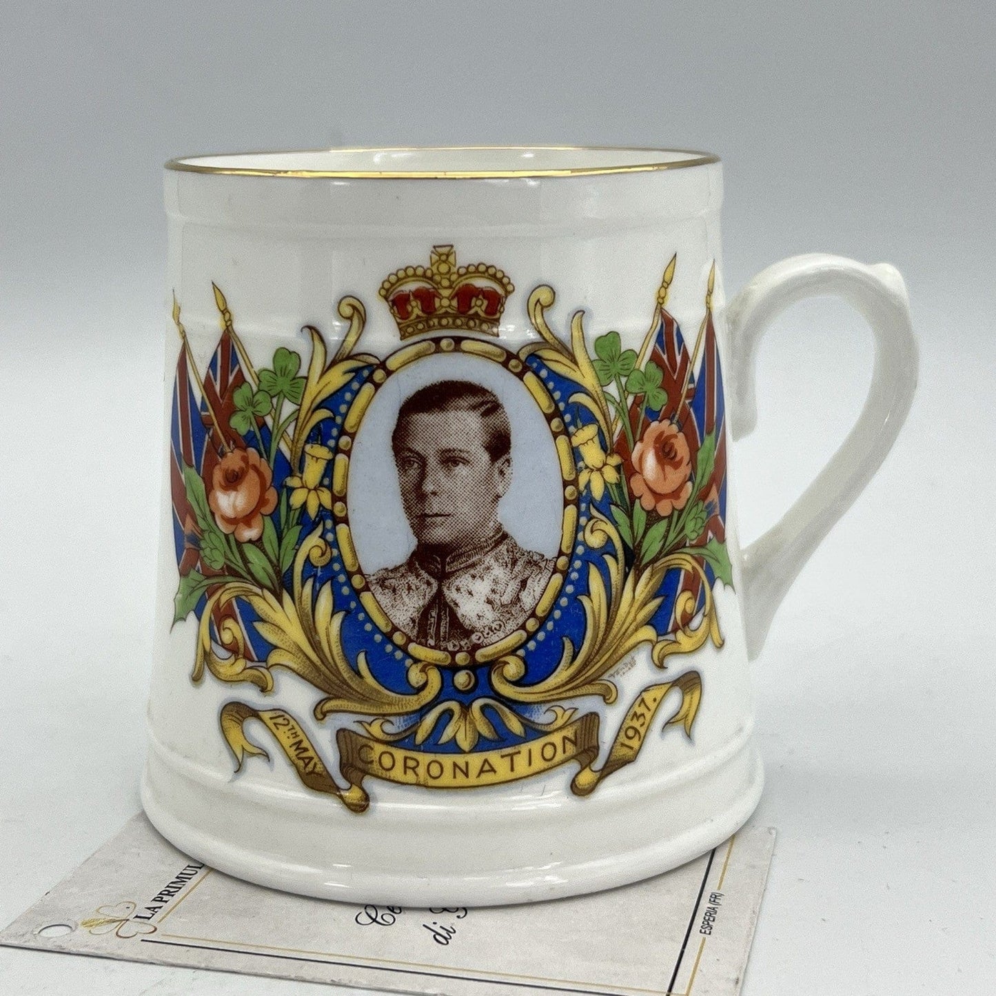 Antica Tazza da the in ceramica Inglese Re Edoardo VIII Casa Reale commemorativa Categoria  Arte e antiquariato:Porcellana e ceramica:Altro porcellana e ceramica