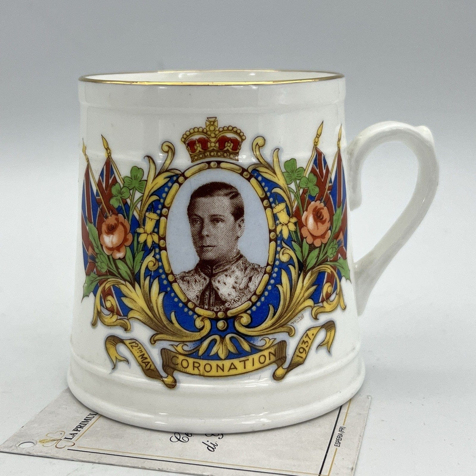 Antica Tazza da the in ceramica Inglese Re Edoardo VIII Casa Reale commemorativa Categoria  Arte e antiquariato:Porcellana e ceramica:Altro porcellana e ceramica