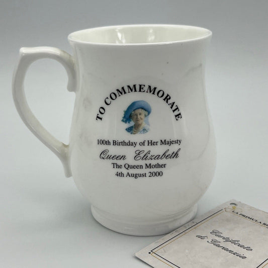 Antica Tazza Mug in Ceramica Inglese Regina Madre Elisabetta Casa Reale 100 anni Categoria  Boccali