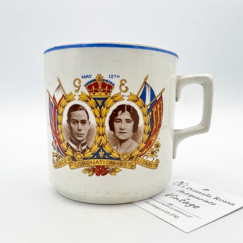 Antica Tazza Mug Inglese da collezione Re Giorgio VI Casa Reale commemorativa Categoria  Ceramiche e Porcellane