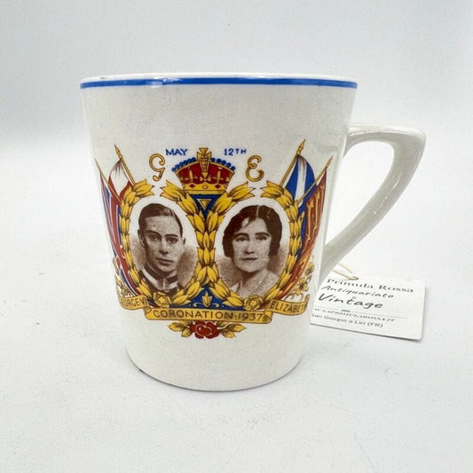Antica Tazza Mug Inglese da collezione Re Giorgio VI Casa Reale commemorativa X Categoria  Boccali