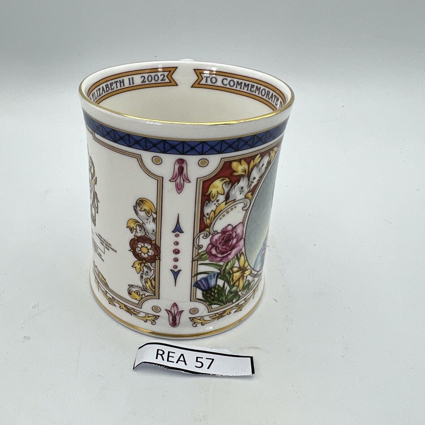 Antica Tazza Mug Inglese Regina Elisabetta II Casa Reale 50° anniversario 2002 Categoria  Boccali