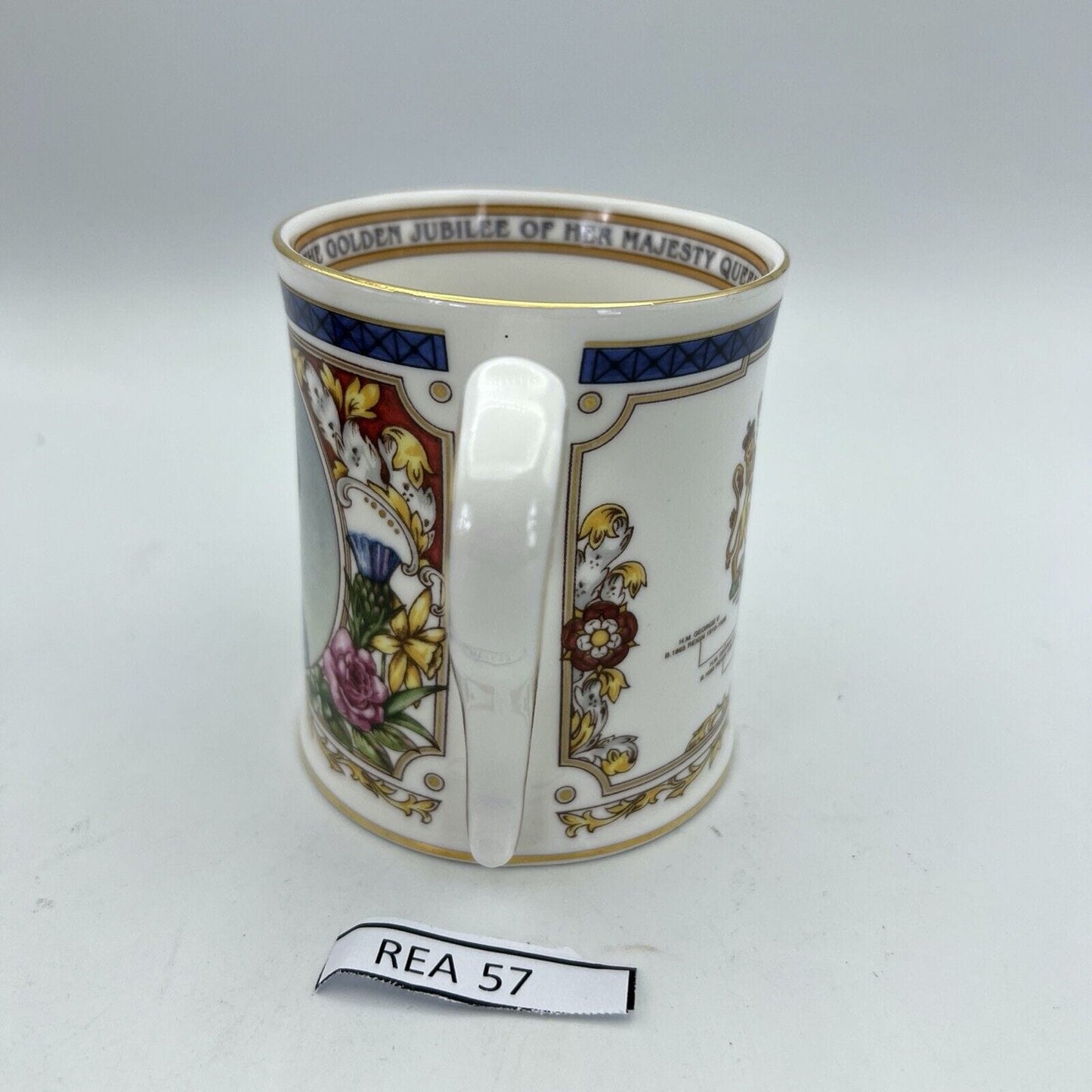 Antica Tazza Mug Inglese Regina Elisabetta II Casa Reale 50° anniversario 2002 Categoria  Boccali