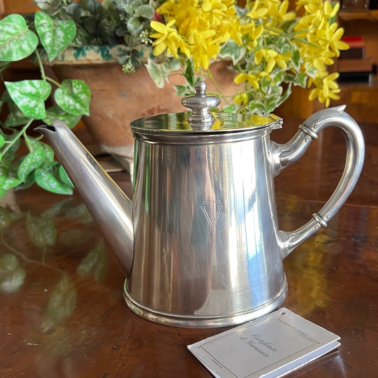 Antica Teiera in argento Silver plated Teiera sheffield Calderoni Caffettiera Categoria  Sheffield & Argento