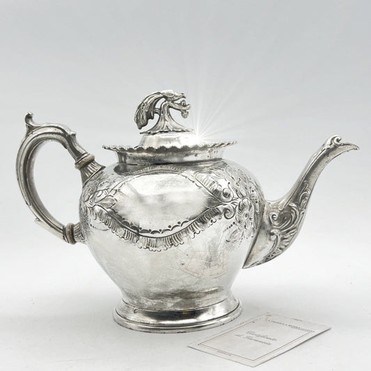 Antica Teiera inglese in argento silver plated sheffield caffettiera epoca 800 G Categoria  Sheffield & Argento