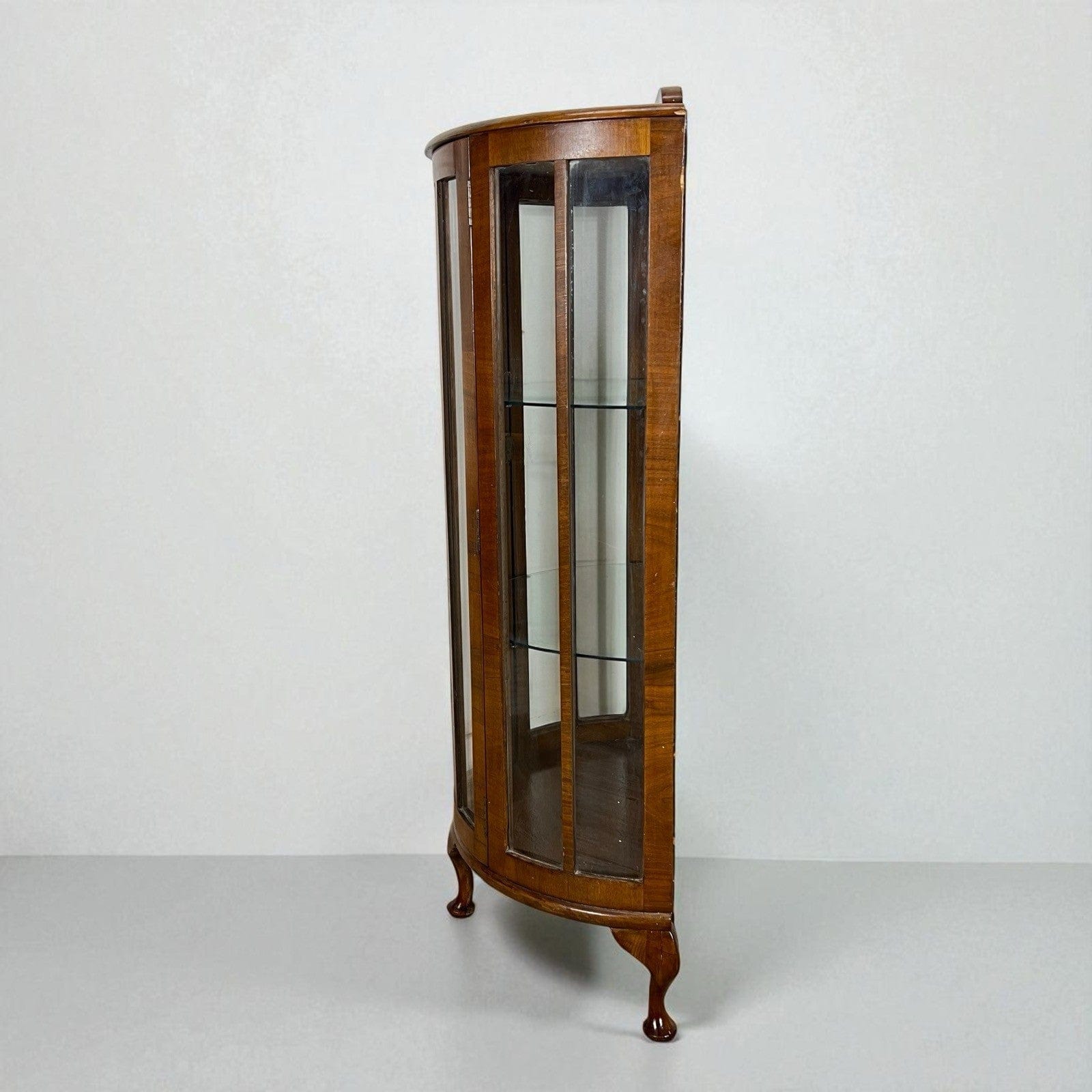 Antica Vetrina piccola cristalliera vetrinetta Stile Art Deco Anni '30 in Noce Categoria  Vetrine