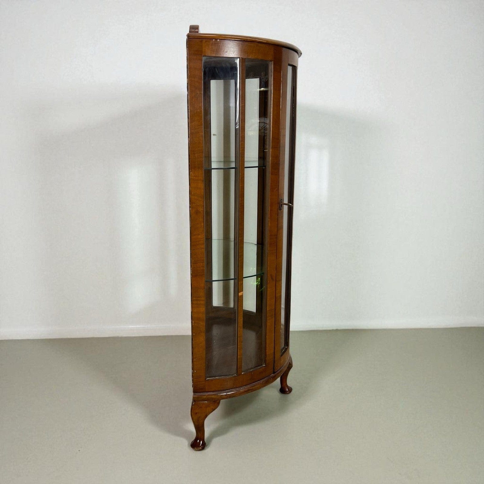Antica Vetrina piccola cristalliera vetrinetta Stile Art Deco Anni '30 in Noce Categoria  Vetrine