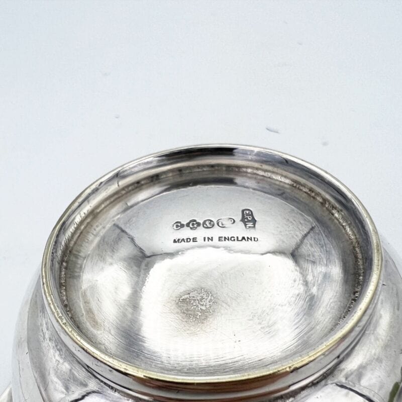 Antica zuccheriera in argento sheffield ciotola con pinza in silver plate Categoria  Sheffield & Argento