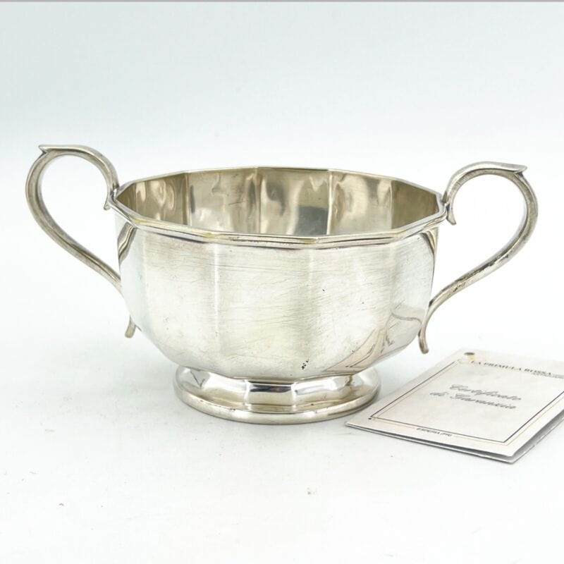 Antica zuccheriera in argento sheffield ciotola in silver plate inglese epoca A1 Categoria  Sheffield & Argento