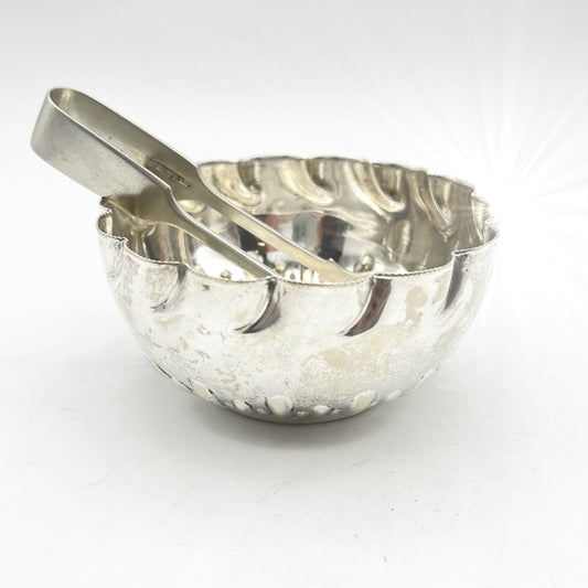 Antica zuccheriera in argento sheffield ciotola porta zollette in silver plate Categoria  Sheffield & Argento