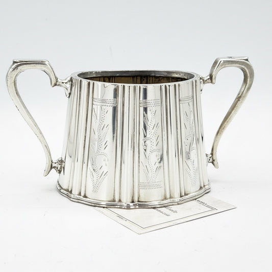 Antica Zuccheriera in Argento Sheffield ciotola silver plated Inglese epoca 900 Categoria  Sheffield & Argento