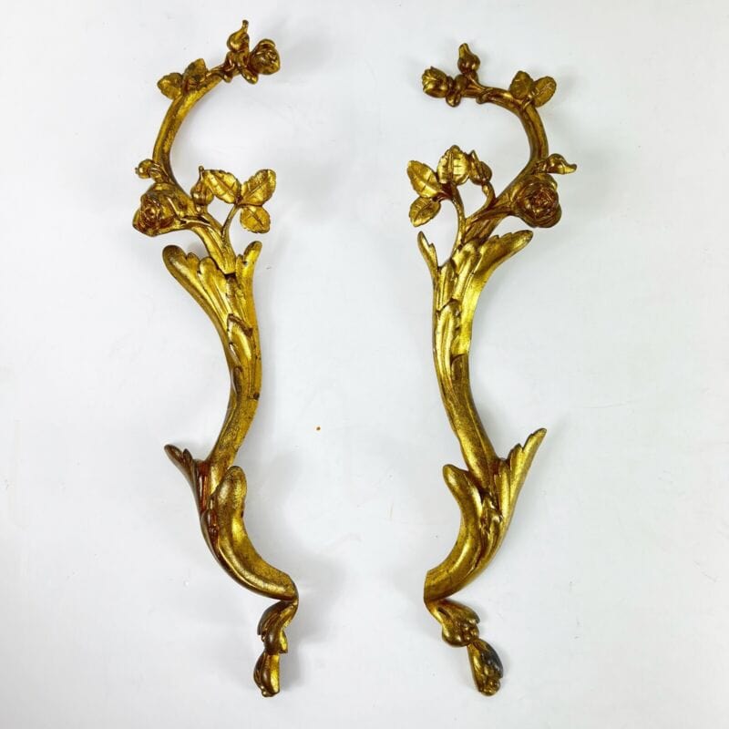 Antichi fregi in ottone bronzo coppia intagli Stile Liberty decorativi anni 50 Categoria  Accessori & Ferramenta d'epoca