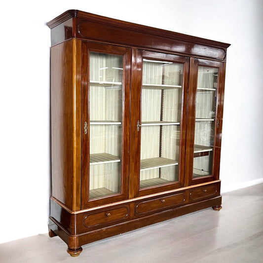 Antico Armadio Libreria dell'800 credenza in legno di mogano Inglese  Vittoriano Categoria  Vetrine