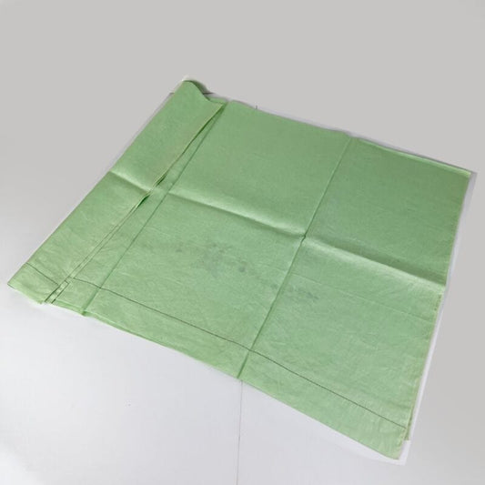 Antico Asciugamano Verde Anni 60 70 in puro Lino Ricamato a fiori Vintage Retro Categoria  Corredo Pizzi e Tessuti