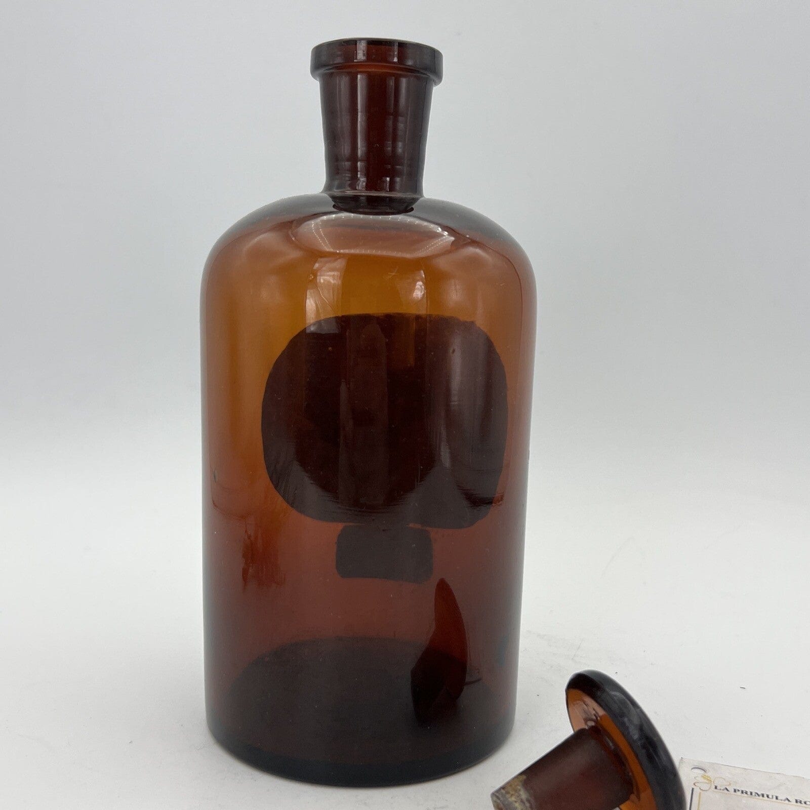 Antico barattolo Bottiglia da farmacia drogheria in Vetro ambra Medicinale '800 Categoria  Vetri e Cristalli