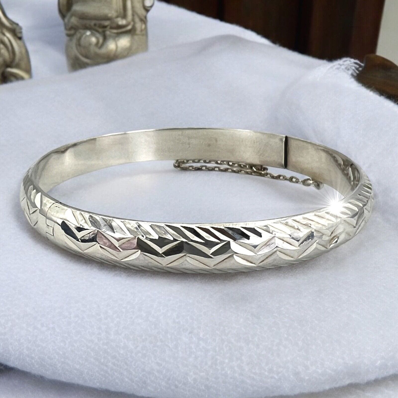 Antico Bracciale da donna in Argento 925 braccialetto a fascia rigido Chevron Categoria  Bigiotteria & Accessori