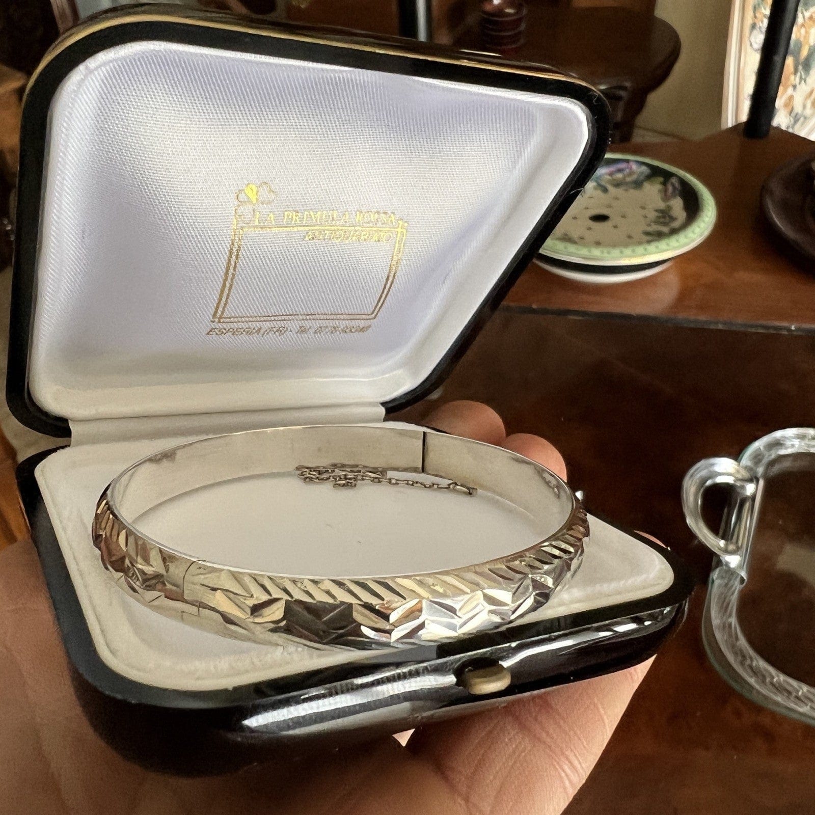 Antico Bracciale da donna in Argento Sterling 925 braccialetto a fascia rigida Categoria  Bigiotteria & Accessori