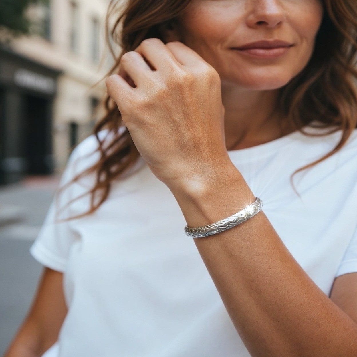 Antico Bracciale da donna in Argento Sterling 925 braccialetto a fascia rigida Categoria  Bigiotteria & Accessori
