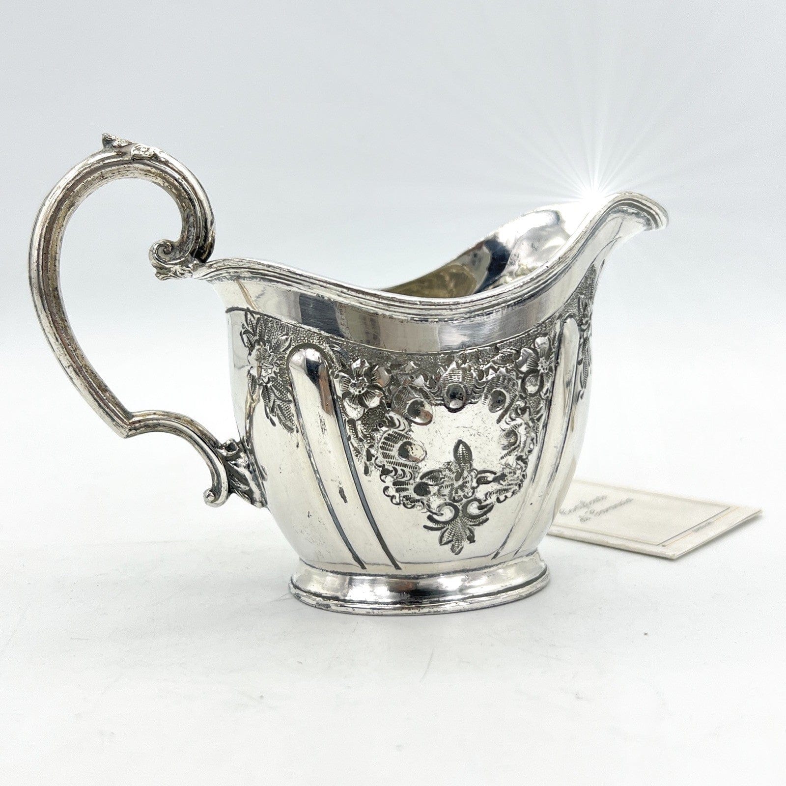 Antico Bricco Per Latte In Argento Sheffield Lattiera In Silver Plate Inglese A Categoria  Sheffield & Argento