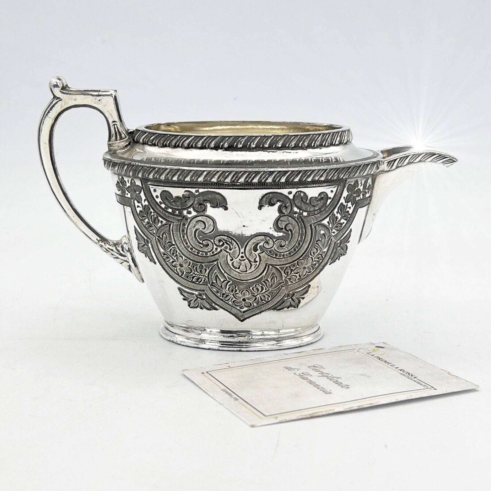 Antico Bricco per latte in argento sheffield lattiera in silverplate inglese 800 Categoria  Sheffield & Argento