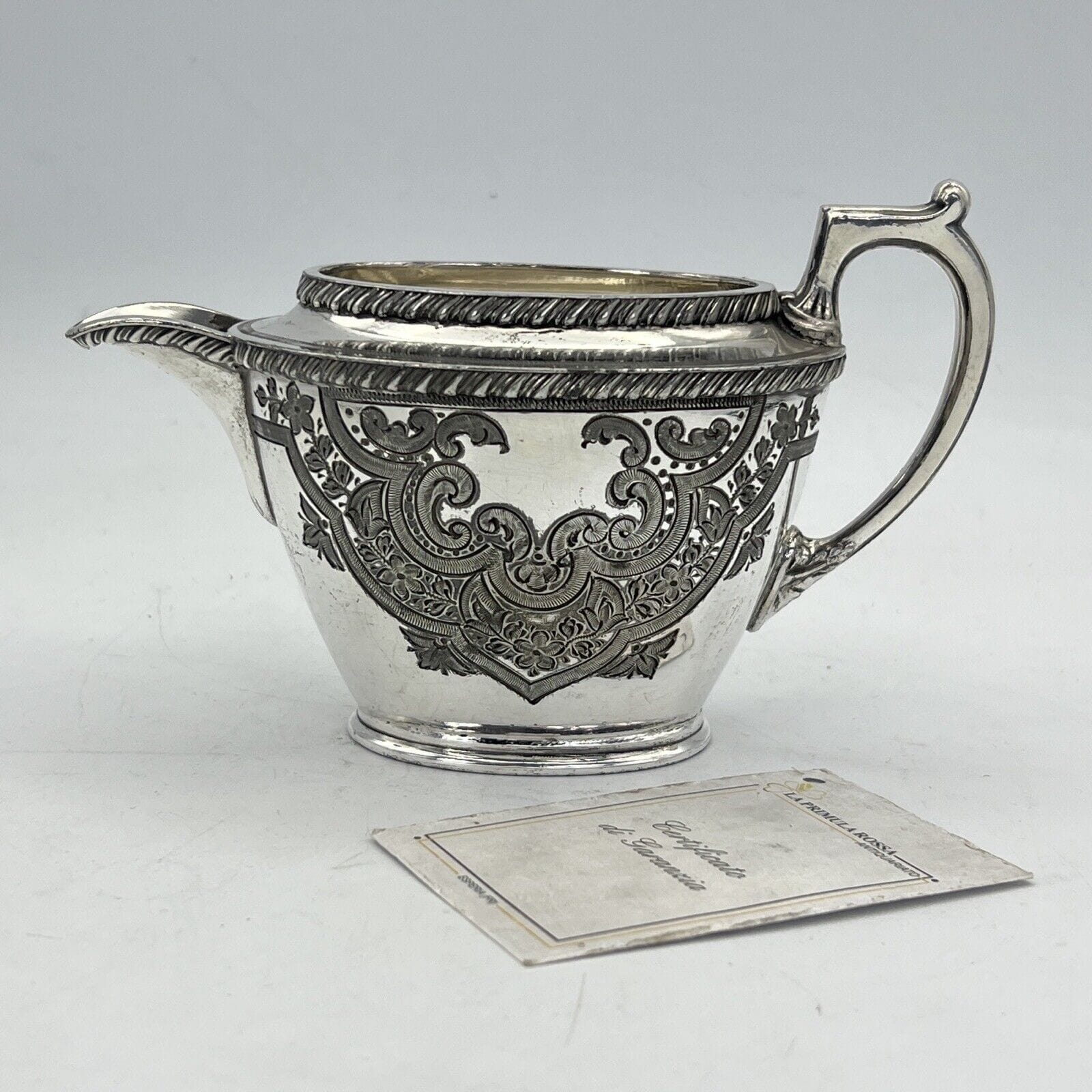 Antico Bricco per latte in argento sheffield lattiera in silverplate inglese 800 Categoria  Sheffield & Argento