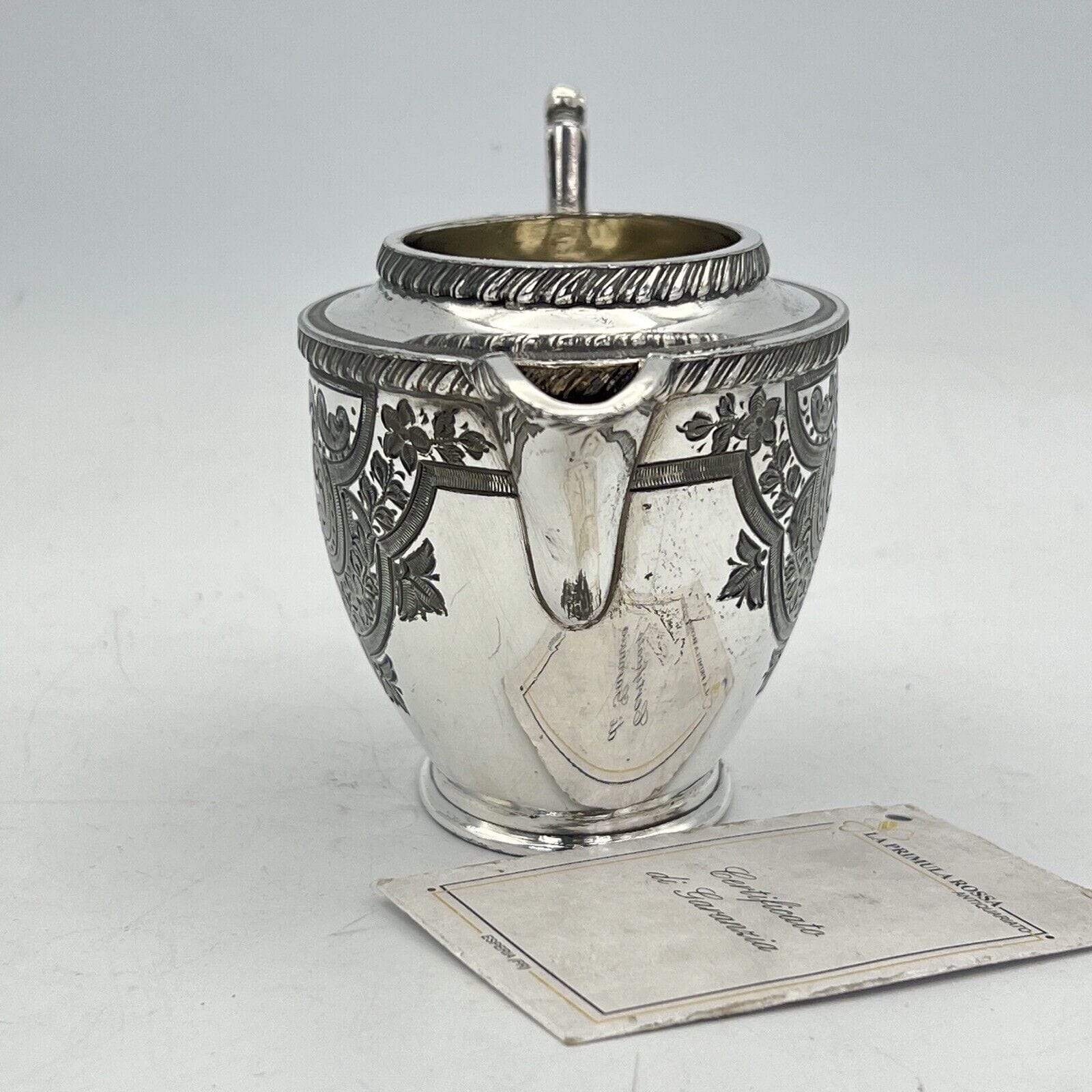Antico Bricco per latte in argento sheffield lattiera in silverplate inglese 800 Categoria  Sheffield & Argento