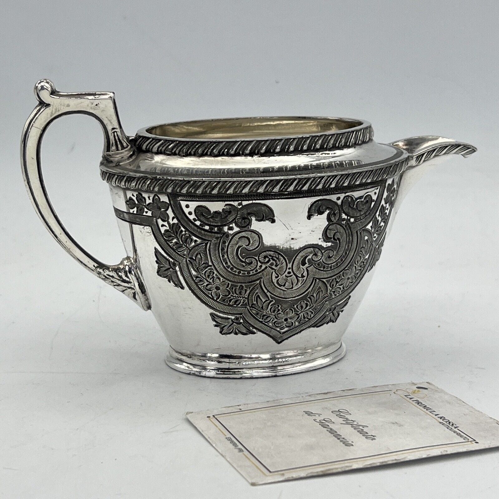 Antico Bricco per latte in argento sheffield lattiera in silverplate inglese 800 Categoria  Sheffield & Argento