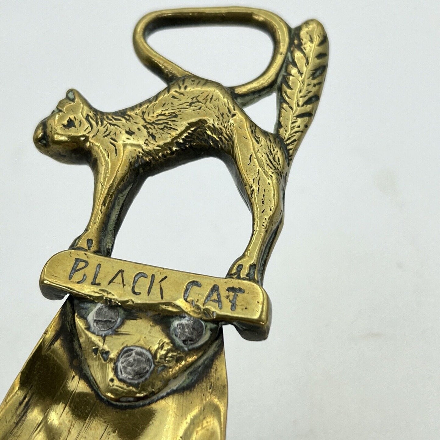 Antico calzante in ottone bronzo calza scarpe epoca Gatto Nero inglese '1930 Categoria  Finimenti per cavalli